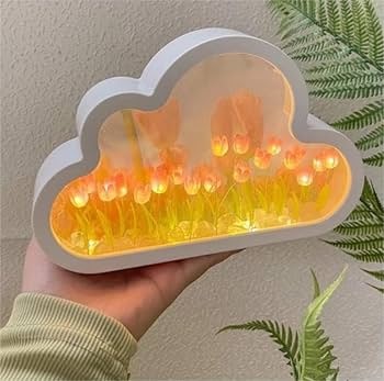 Lampara hermosa de tulipanes infinitos y espejo. ideal para regalar