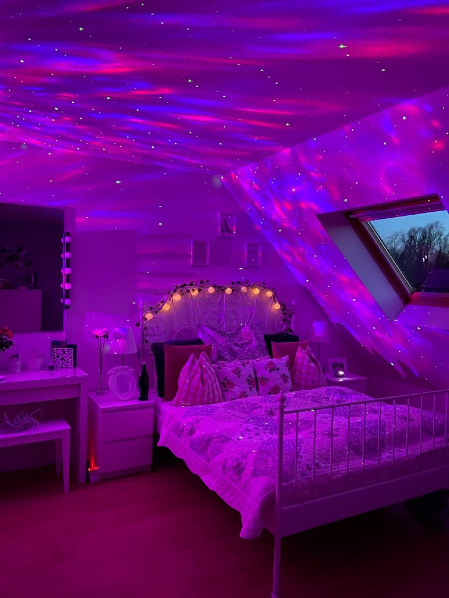 🌟 Ilumina tu espacio y disfruta tu música. Parlante con luces de galaxia, Bluetooth y radio FM