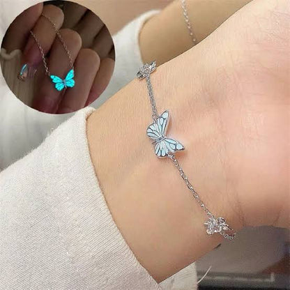 Set de Mariposa 🦋 Collar + pulsera que brillan en la oscuridad ✨
